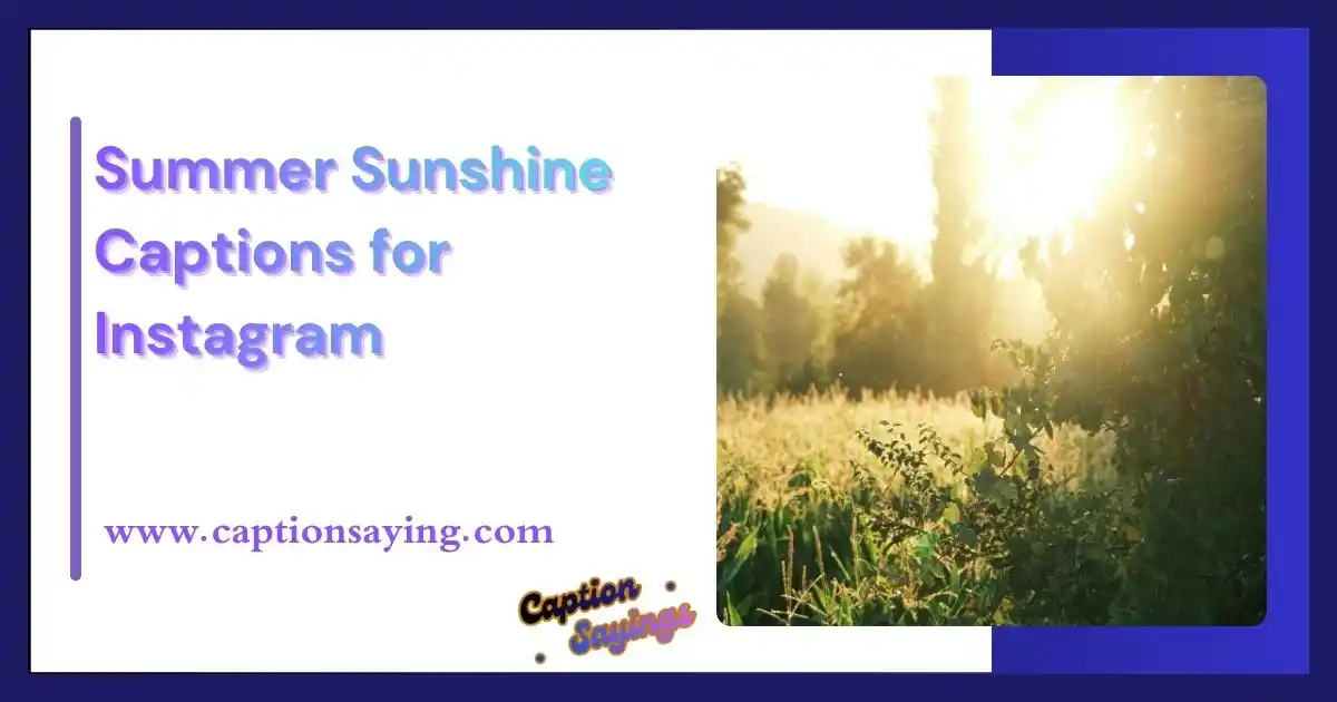 Summer Sunshine Captions for Instagram